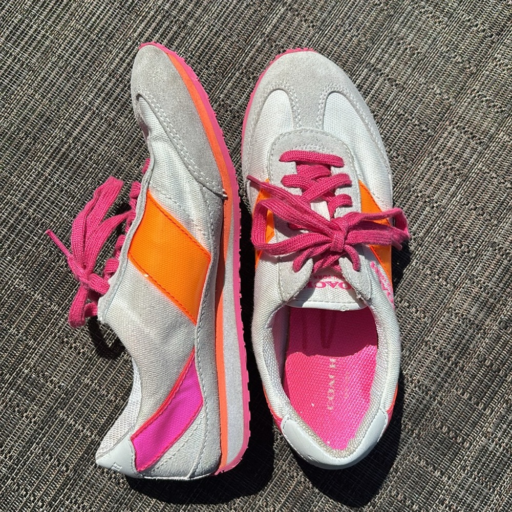 Coach Mae Canvas Sneakers, Chalk/Orange, Size 5 - Picture 5 of 7